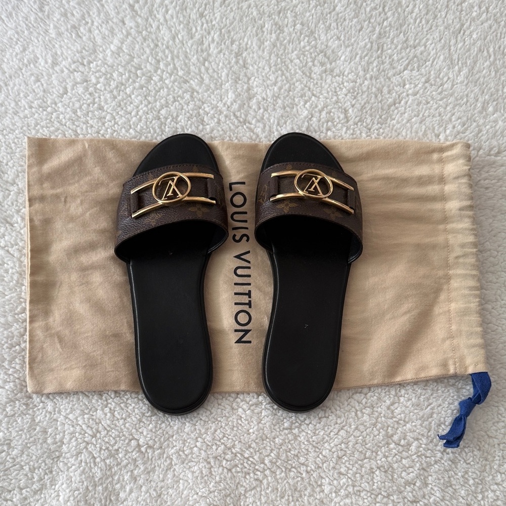 Louis Vuitton lock it mule sandals